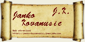 Janko Kovanušić vizit kartica